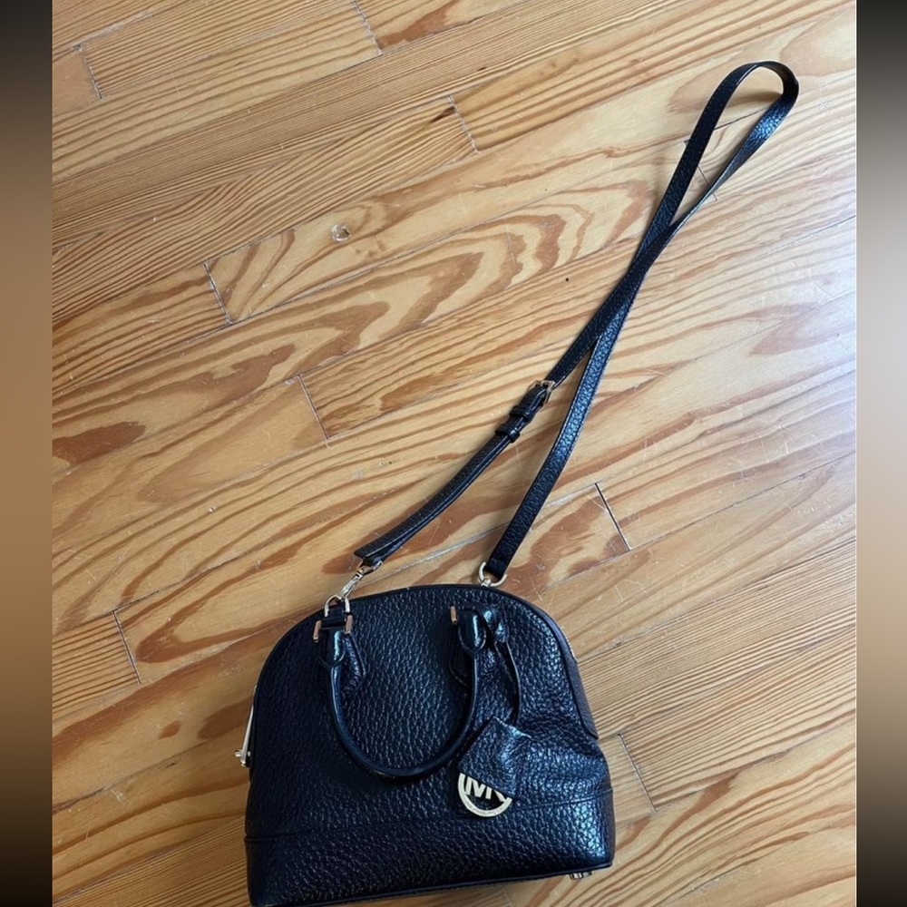 Michael Kors Black Leather Cross Body Purse